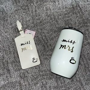 Kate Spade bride bundle - luggage tag and wine tumbler